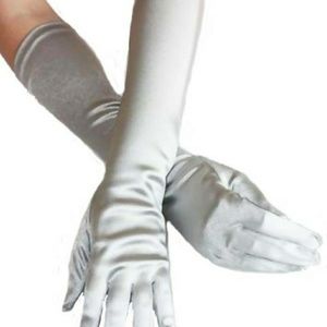 White fashion gloves